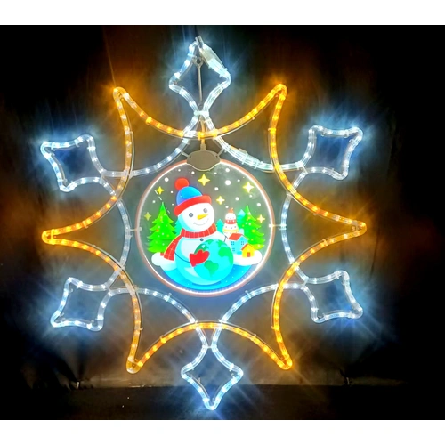 Snowflake with Snowman Bauble Rope Light Motif - PREORDER FOR 2026