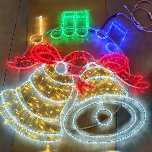 Large  Bells with Notes Rope Light Motif - PREORDER FOR 2026