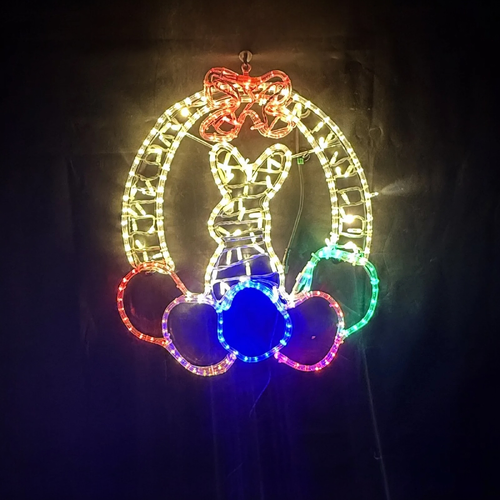 Easter Rabbit with Eggs Ribbon Rope Light Motif