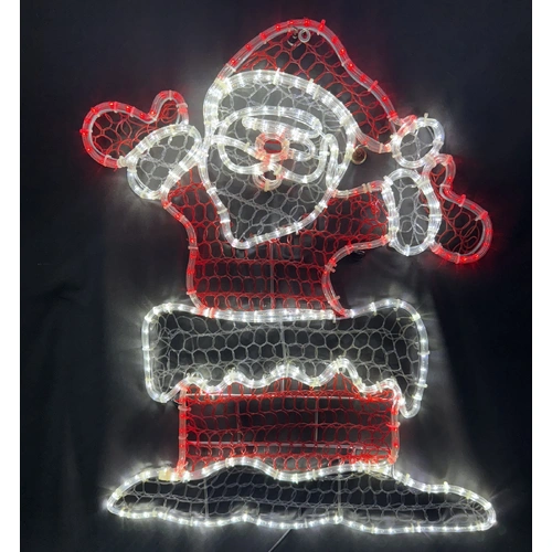 Santa in Chimney Rope Light Motif -  100cm tall