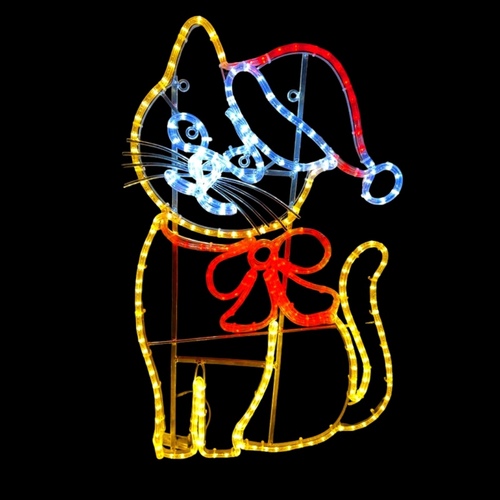 New Christmas Cat Rope Light Motif