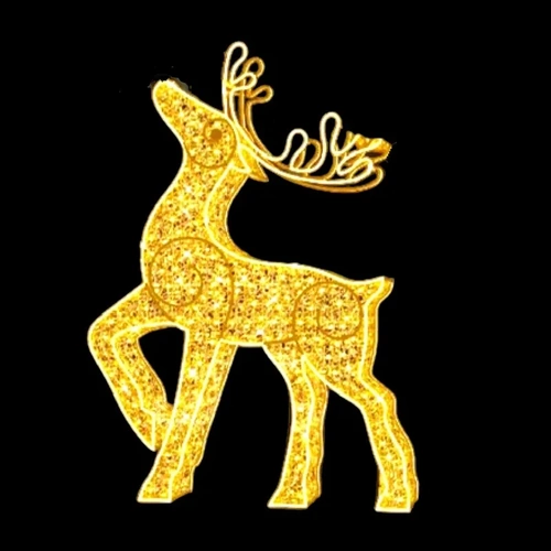 3D Warm White Reindeer Head Up Rope Light Motif