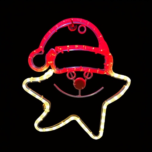 Smiley Star with Hat Rope Light Motif  - FREE SHIPPING
