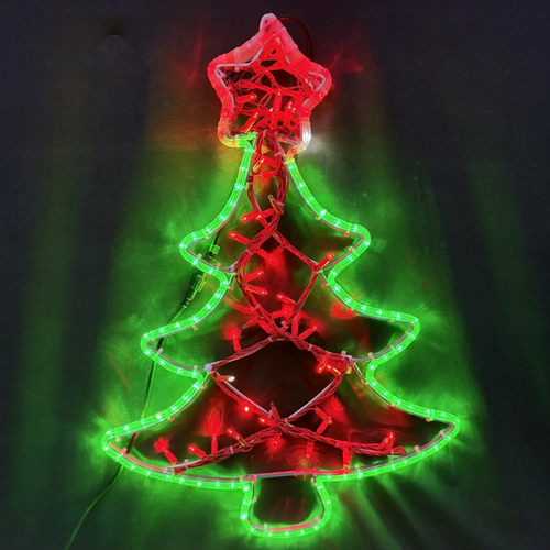80cm Red & Green Christmas Tree Rope Light Motif 
