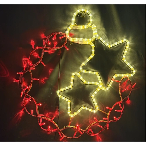 Red Bauble with Stars Rope Light Motif 