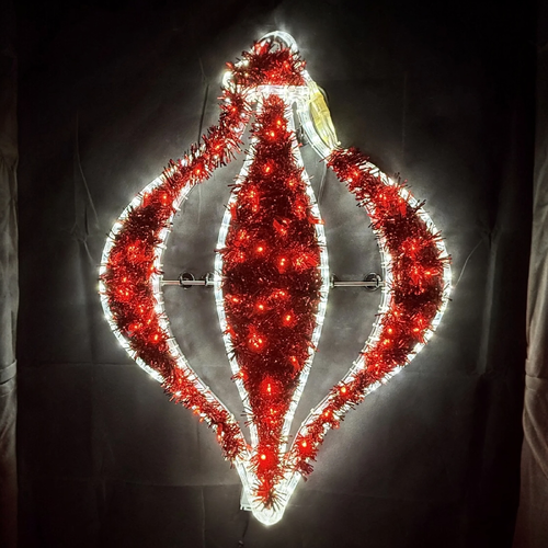 86cm Red/White Bauble Rope light Motif