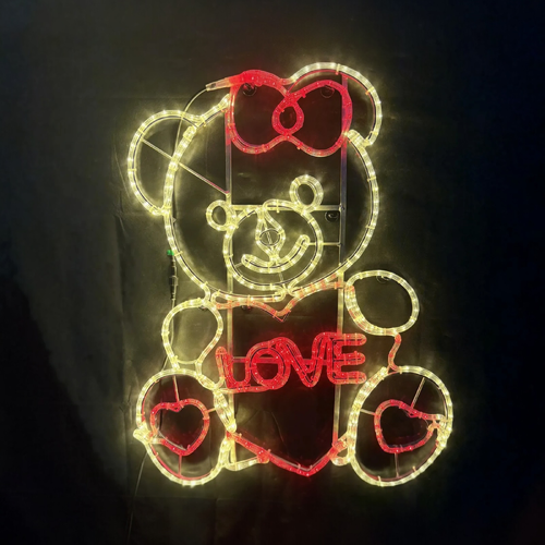 Girl Teddy with Love Rope Light Motif