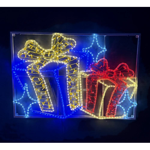 Two Christmas Presents Rope Light Motif