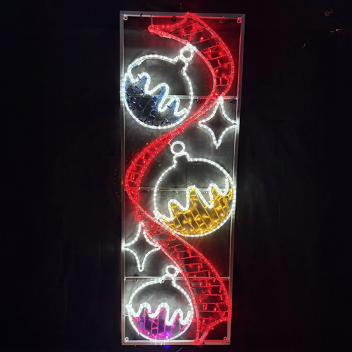 Baubles with Red Ribbon Rope Light Motif 