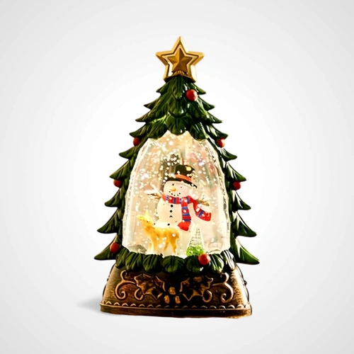 Snowing Mini Christmas Tree w/Snowman
