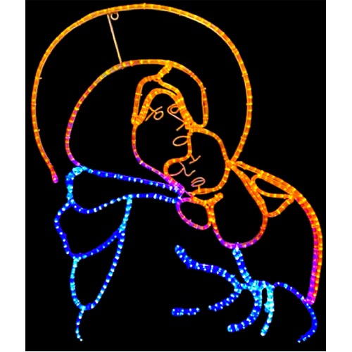 Mary and Baby Jesus Rope Light Motif 