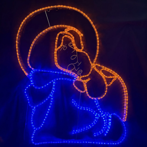 Mary and Baby Jesus Christmas Rope Light Motif 