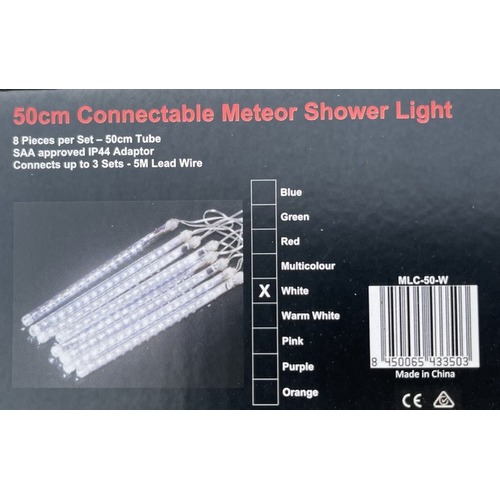 50cm White LED Meteor Shower