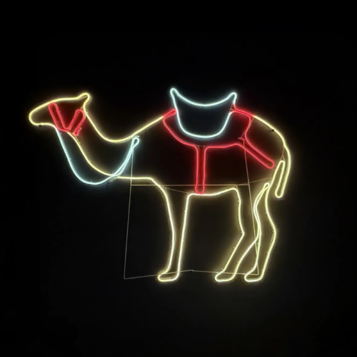 Neon Standing Camel Rope Light Motif