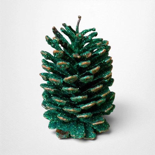 Green Glitter Pine Cone