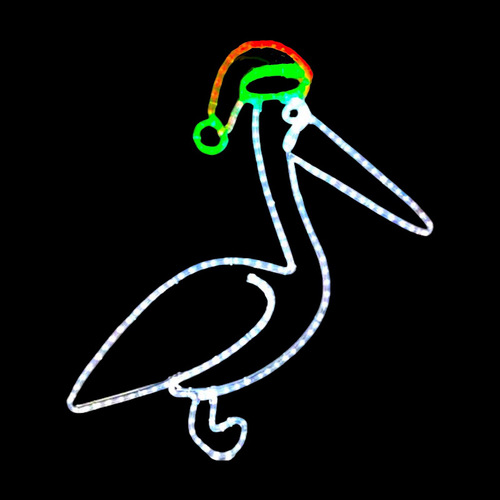 Christmas Pelican Rope Light Motif