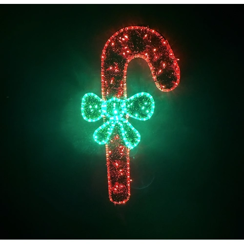 Right Facing Candy Cane Rope Light Motif 