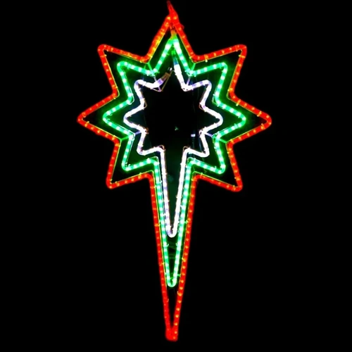 Red/Green/White Bethlehem Star Rope light Motif 