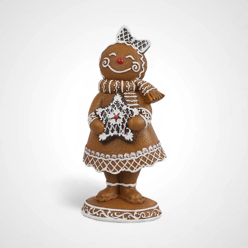 16cm Mrs Gingerbread w/Star Deco