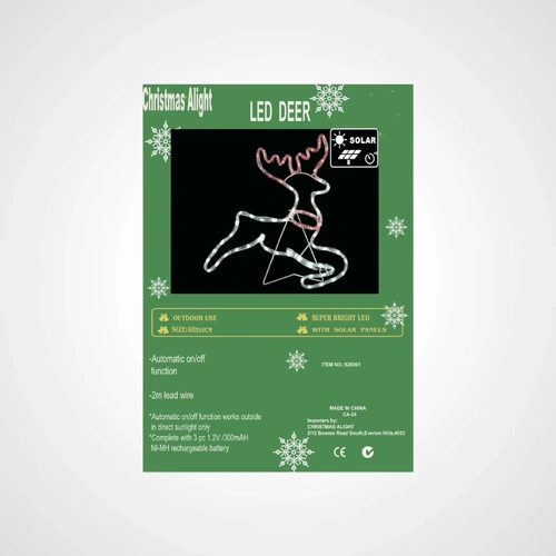 Solar Christmas Reindeer Rope Light Motif