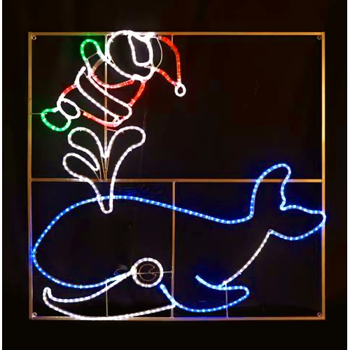 Santa with Whale Rope Light Motif