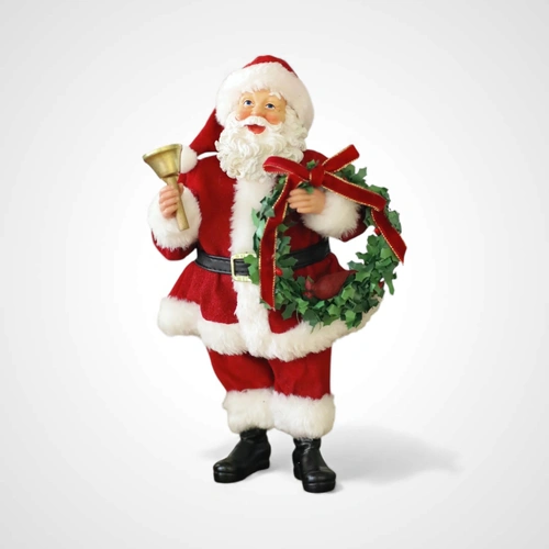 11” Santa with Bell & Wreath