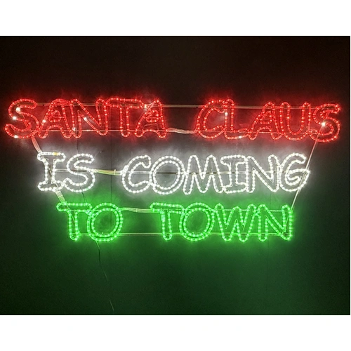 SANTA CLAUS IS COMING TO TOWN Rope Light Motif
