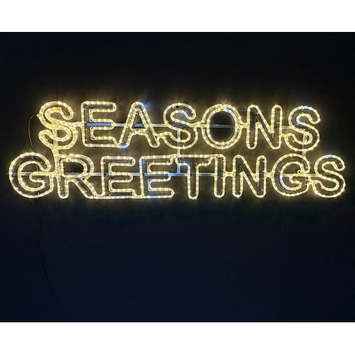Warm White Seasons Greetings Rope Light Motif 