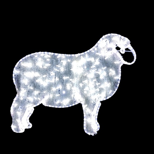 LED Sheep Rope Light Motif with Tinsel