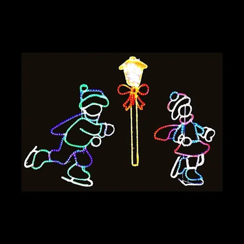 Skaters with Lamp Rope Light Motif