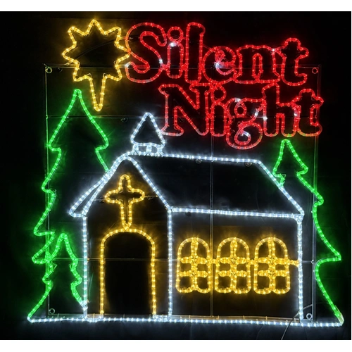 Silent Night Church Scene Rope Light Motif 