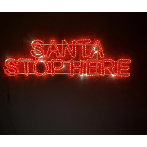 Santa Stop Here Rope Light Motif - 1.8m long