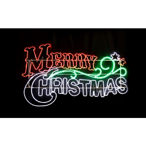 Traditional LED Merry Christmas Rope Light Motif