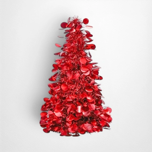 Red Tinsel Tree Decoration- 46cm