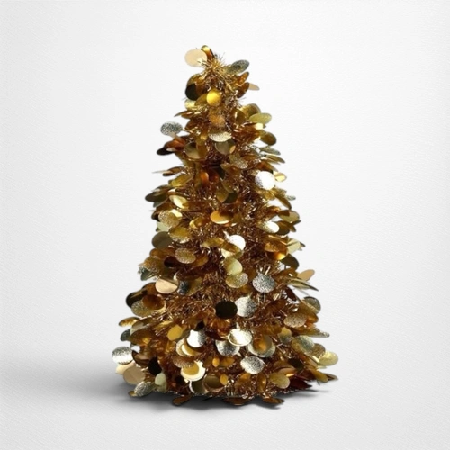 Gold Tinsel Tree Decoration- 46cm