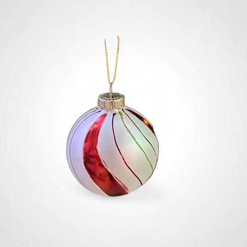 White with Gloss Red Tree Bauble