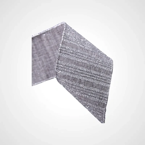 Silver Wired Ribbon - 6.5cm wide 