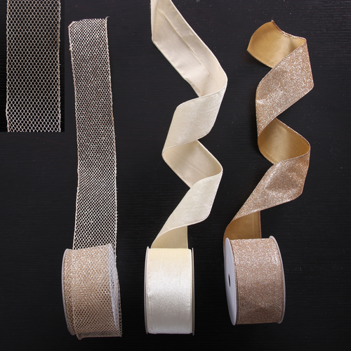 3 Assorted Champagne Ribbon