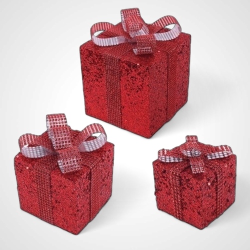 Set of 3 Glitter Gift Boxes