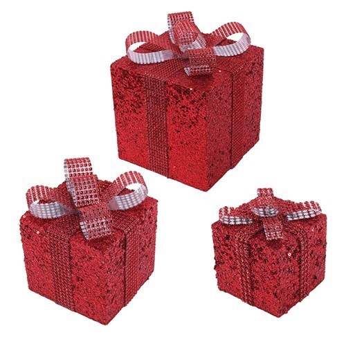 Set of 3 Glitter Gift Boxes
