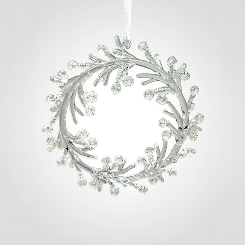Wreath Tree Ornament w/Silver Finish