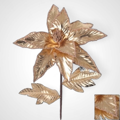 Gold Metallic Poinsettia - 28cm