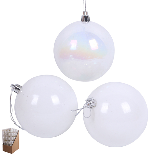 White Baubles 6pack