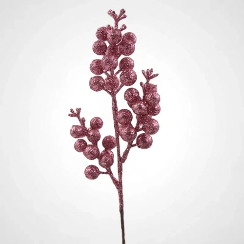 Magenta Berry Glitter Stem