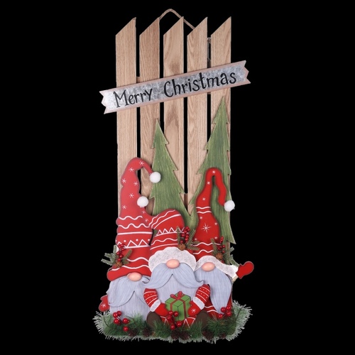 Merry Christmas Sign with Gnomes