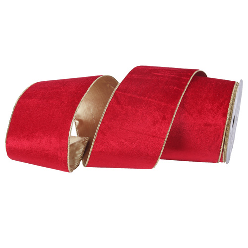 Red Velour Double Sided 10cm x 10m