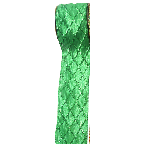 Diamond Pattern Green Ribbon