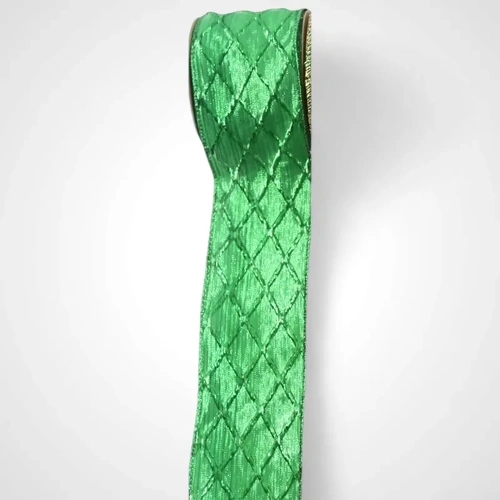 Diamond Pattern Green Ribbon