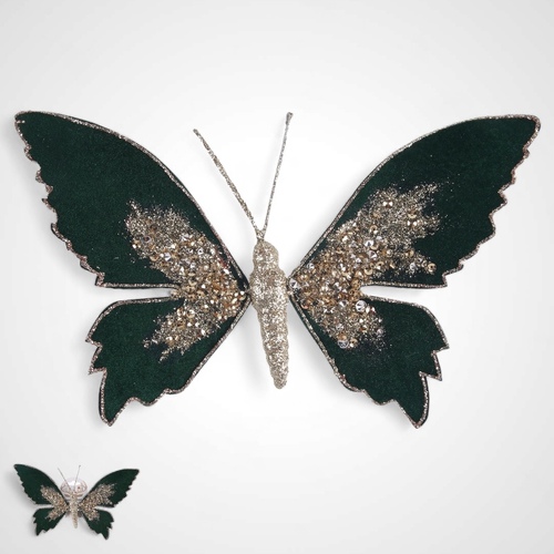 Emerald Butterfly with clip