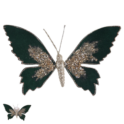 Emerald Butterfly with clip